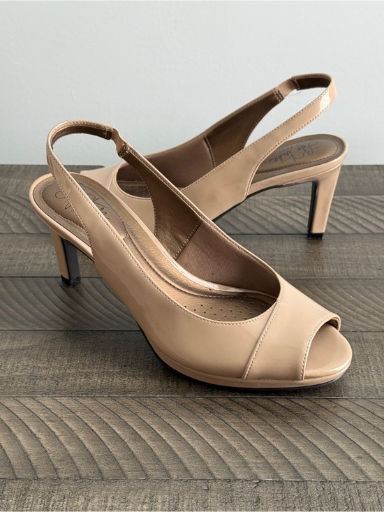 Life Stride Shoes - Life Stride Women’s Teller Slingback Peep-Toe Pumps Glossy Patent Finish Size 9M